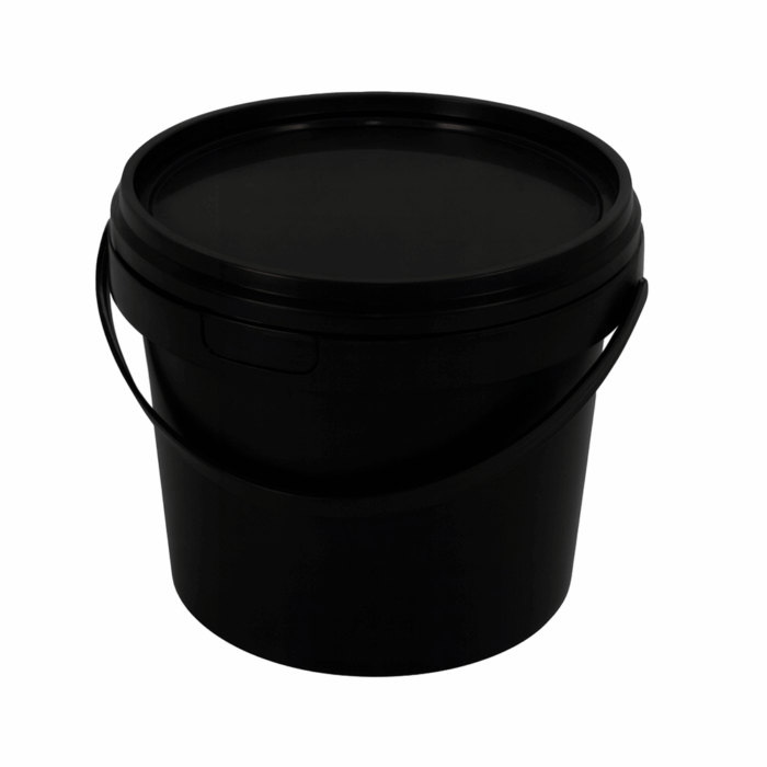 1.2L Round Black Bucket
