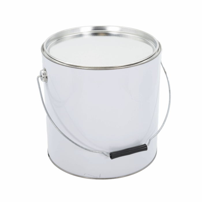 10L White Lever Lid Tin with Plain Interior