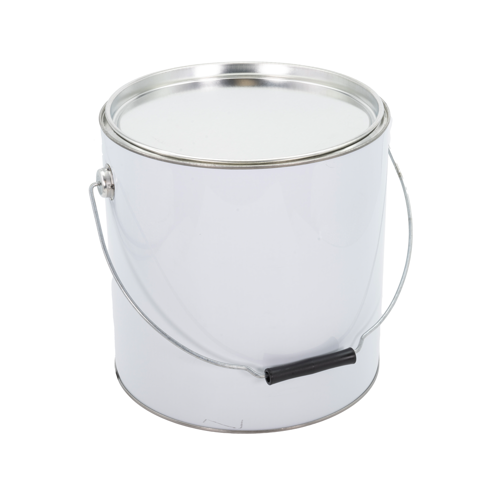10L White Lever Lid Tin with Plain Interior