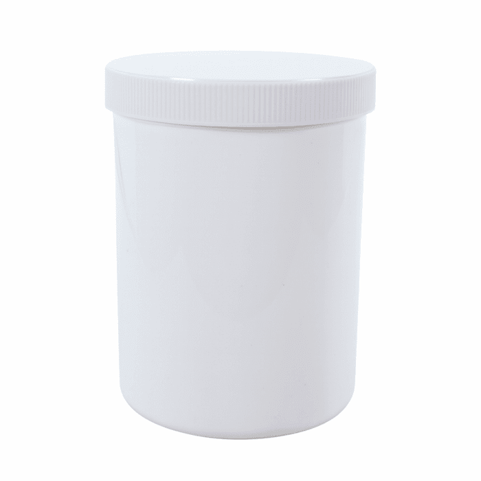 1250ml White Plastic Jar with Screw Cap