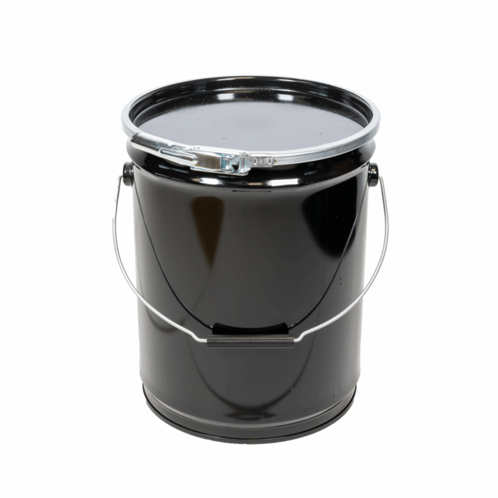 14.5L Black Open Top Steel Drum with Lacquered Interior