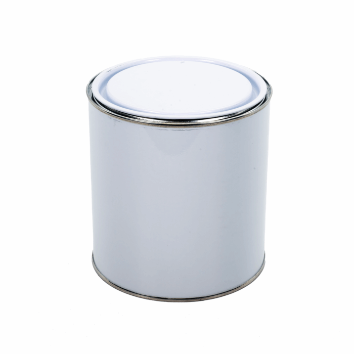 1L White Lever Lid Tin with Plain Interior