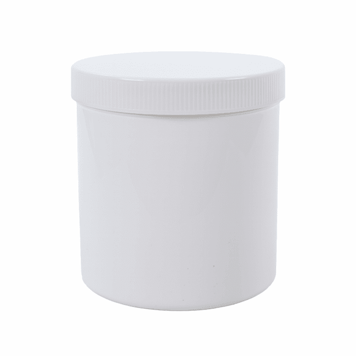 1L White Plastic Jar with Screw Cap