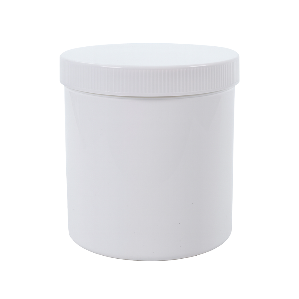1L White Plastic Jar with Screw Cap