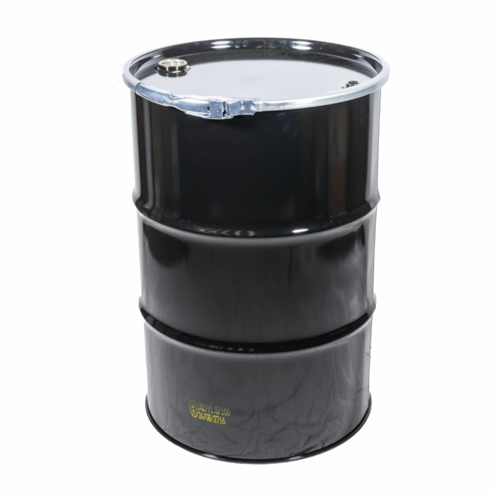 205L Black Open Top Drum with Lacquered Interior