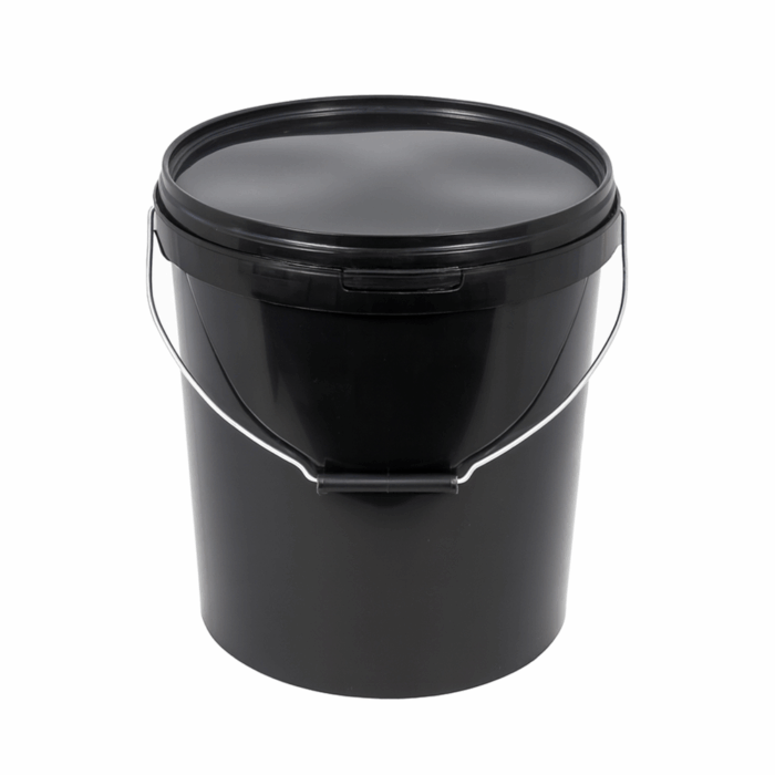 20L Round Black Bucket