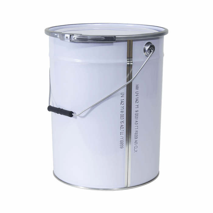 20L White Metal Pail with Lacquered Interior