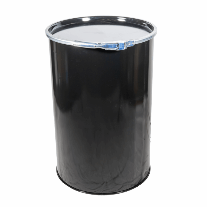 210L Black Open Top Drum with Lacquered Interior