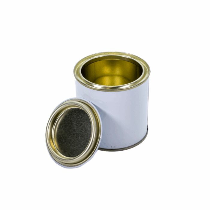 250ml White Lever Lid Tin with Lacquered Interior