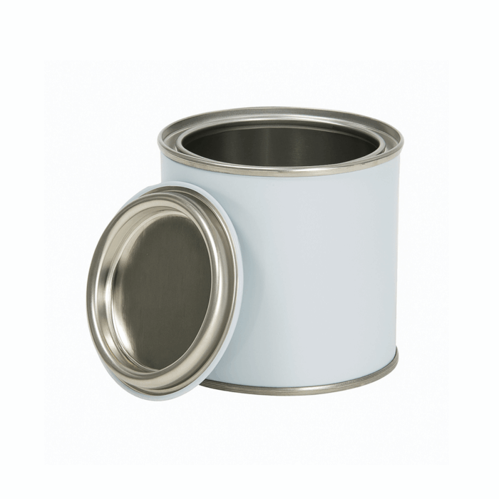 250ml White Lever Lid Tin with Plain Interior