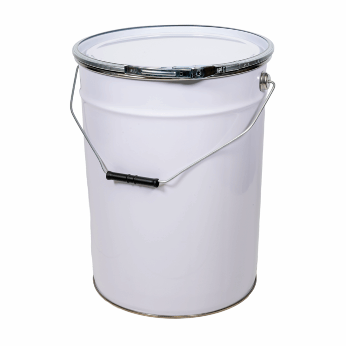 25L White Metal Pail with Plain Interior