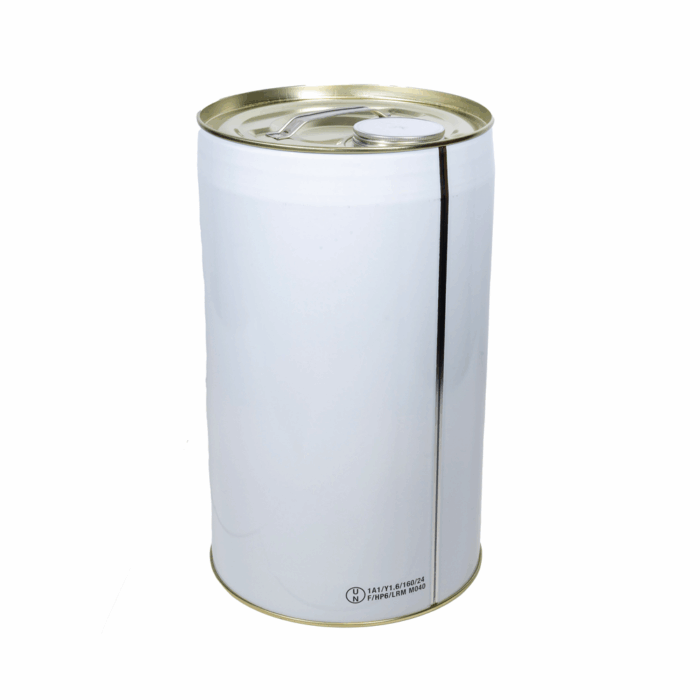 25L White Tight-Head Tinplate Drum with 59mm Neck