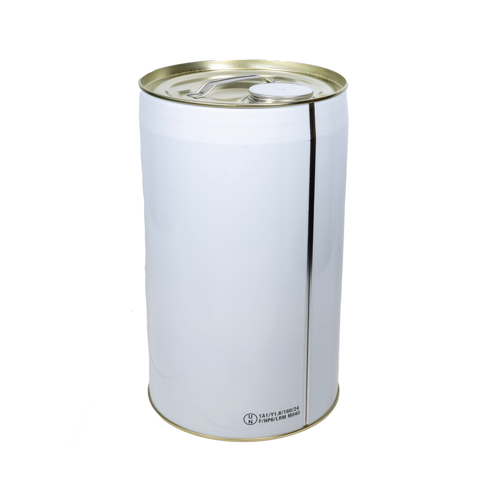 25L White Tight-Head Tinplate Drum with 59mm Neck