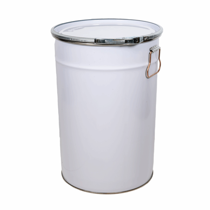 30L White Metal Pail with Plain Interior