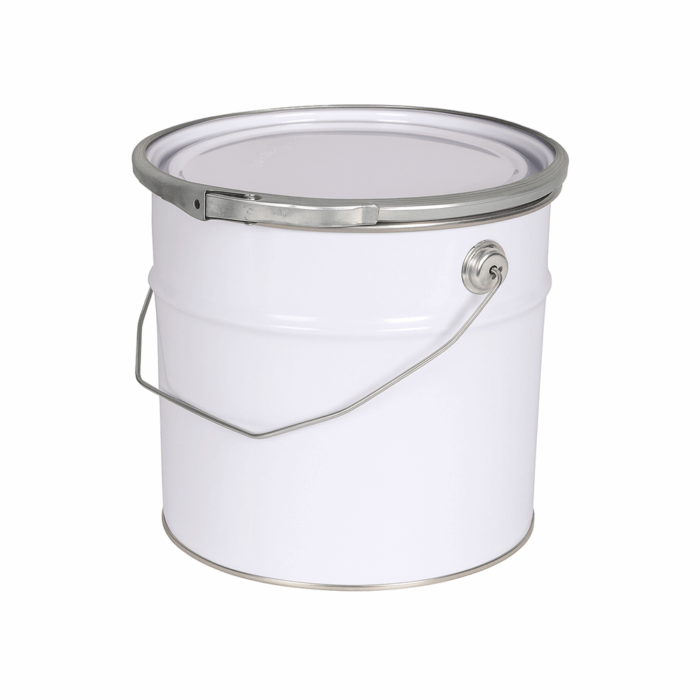 3L White Metal Pail with Plain Interior