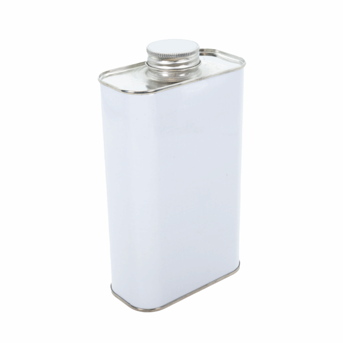 500ml White Rectangular Tin with 25mm Neck