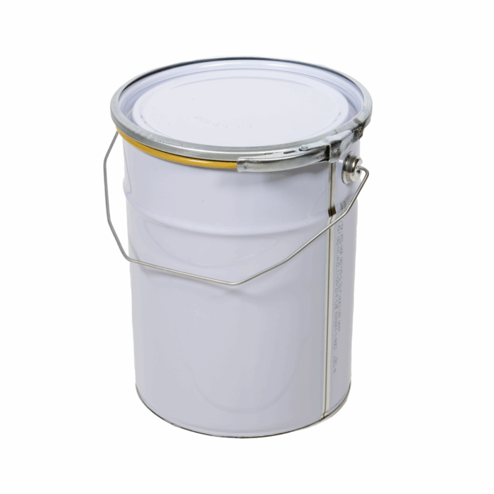 5L White Metal Pail with Lacquered Interior