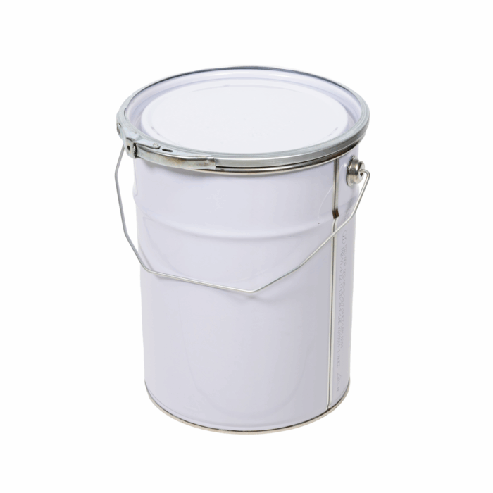 5L White Metal Pail with Plain Interior