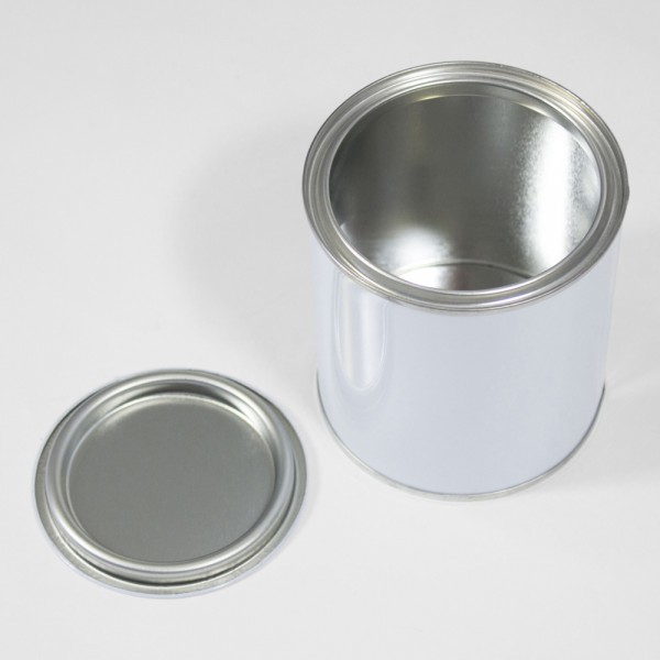 500ML White Lever Lid Tin w/Plain Interior