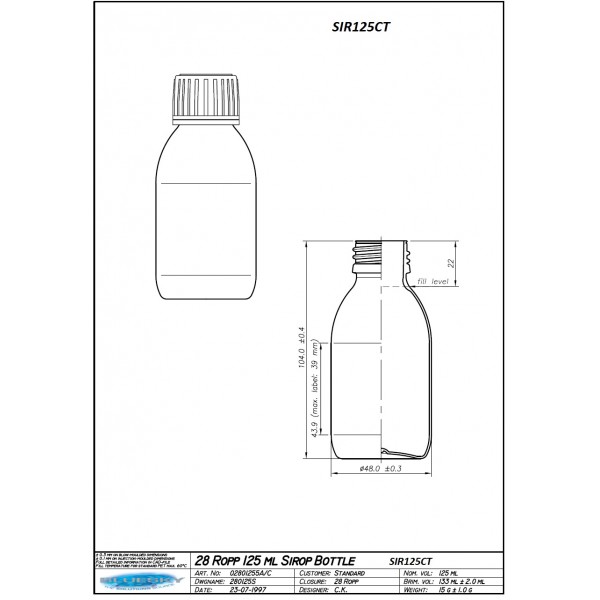 125Ml Clear PET Bottle 125Ml Clear PET Bottle
